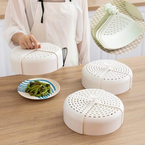 1pcs Household Collapsible anti-fly Food Cover Table Leftovers Dust Cover ABS Plastic Breathable Food Cover