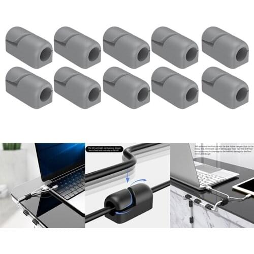 10 in 1 Desktop Cable Manager,for USB Charging Cable/Power Cable/Mouse Cable PC Office Home Wiring and Wiring