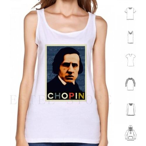 Chopin 2 Tank Tops Vest Cotton Chopin Frederic Chopin Piano Pianist Classical Music Composer Music Green Blue Polish Poland