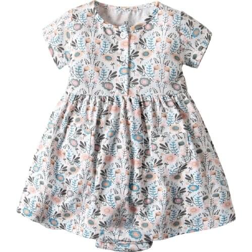 2020 Summer Baby Girls Princess Dresses Cute Floral Print Kids Clothes
