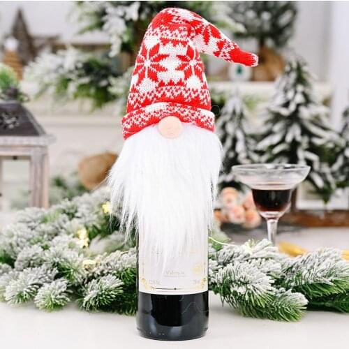 2020 New Christmas Wine Bottle Covers Gnomes Wine Bottle Toppers