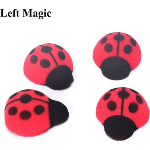 4pcs Sponge Lady Bugs By Alan Wong,Magic Trick,Illusions,Close Up,Stage Magic Props,Fun,Accessories,Gimmick