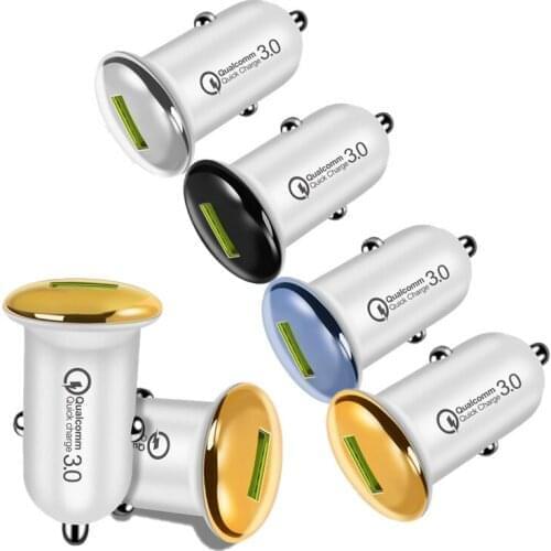 500pcs/lot 3A Mini Car Charger Quick Charge 3.0 Mobile Phone Car-charger Adapter Universal for iPhone Samsung Car Phone