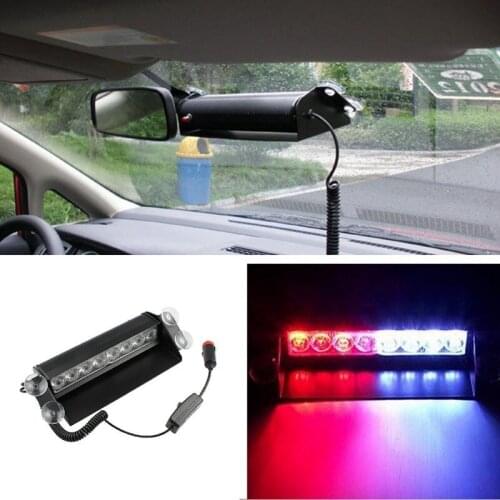 8 LED Car LED Daytime Running Light Fog Lights Police Strobe Flashing Lights Dash Emergency Warning 3 Flashing 5 Style