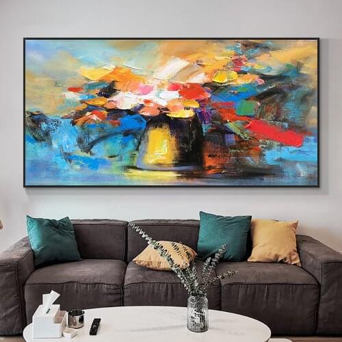 Abstract Textured Bright Colorful Oil Pianting On Canvas 100% Hand Painted Modern Decorative Wall Art Picture For Living Room