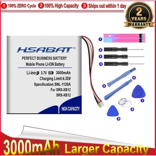 HSABAT 0 Cycle 3000mAh SF-08 Battery for Sony SRS-XB10 SRS-XB12 High Quality Replacement Accumulator