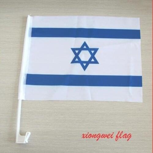 Free shipping 50pcs NEW 30x45cm Israel car flag car banner window banner window flag