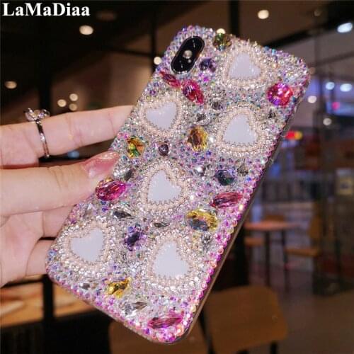 Bling Lovely Crystal Diamonds Rhinestone 3D Stones Phone Case Cover For Xiaomi Redmi 5 6 4X 5A 6A 8A 9A Note 4 5 6 7 8 9 Pro