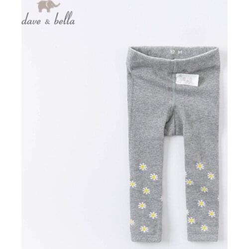 DB15706 dave bella autumn infant baby girls lolita floral print leggings children fashion leggings
