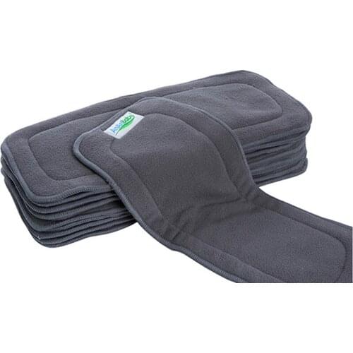 AnAnBaby Baby Changing Pads Reusable 4 Layer Bamboo Charcoal Absorbent Insert With Snap In Nappy For Diapers 5pcs