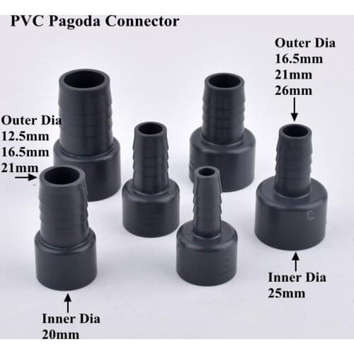 1-5pcs 12.5-26mm UPVC Pagoda Connector Garden Watering Irrigation Water Pipe Adapter Fittings Aquarium Fish Tank Hose Joint