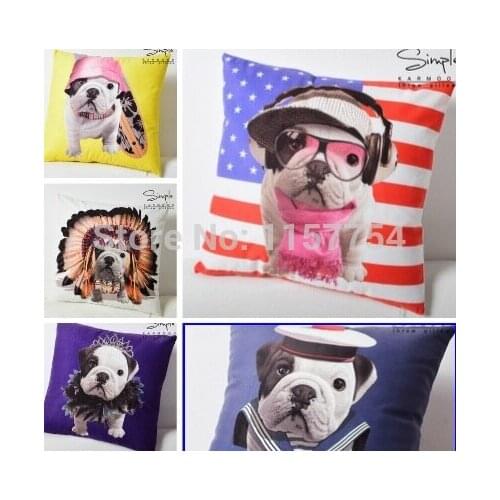 French Bulldog Cushion Covers Home Decor Dog Decorative Pillows Case Vintage Throw Pillow case Velvet Pillow Cover For Sofa