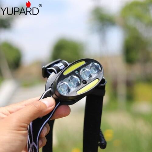 YUPARD T6 High Power Infrared Sensor Headlight COB LED Camping Headlight USB Charging Fishing Light Flashlight