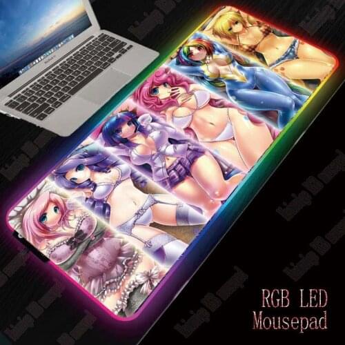 XGZ Sexy Girl RGB Large Gaming Mouse Pad Gamer Led Computer Mousepad Big Mouse Mat with Backlight for Keyboard Desk Mat Mause