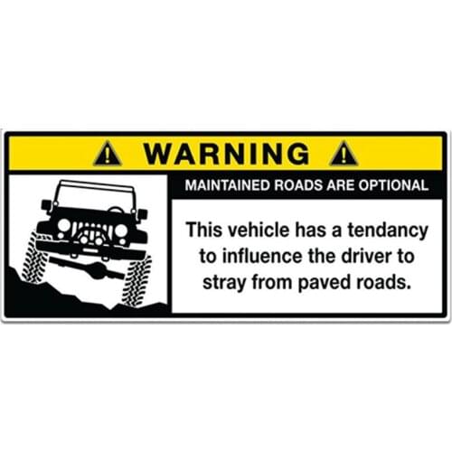 Personality Warning Roads Option Decal Window Trunk Bumper Decal Offroad Reflective Car Sticker Waterproof Apply To Car Door