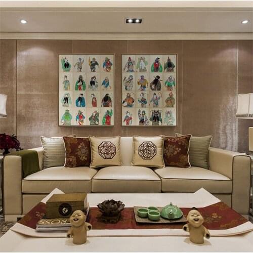 Classic Canvas Art Poster Chinese National Essence Painting Beijing Opera Masks Wall Pictures for Living Room HD Home Decoration