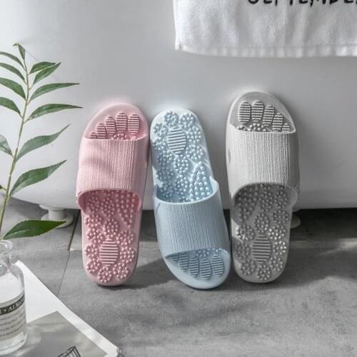 Massage Slippers Indoor Non-slip Slippers Unisex Solid Soft Bottom Couple Slippers Home Sandals Men Massage Point