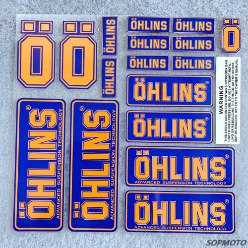 OHLINS Motorcycle Multicolor Reflective Decal Helmet Decoration Logo Suspension Shock Absorption Modification Waterproof Sticke