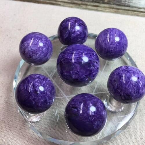 Natural Charoite Ball Seven Star Array Quartz Crystal Ball Reiki meditation Healing Crystal Stone Fengshui Home Decoration