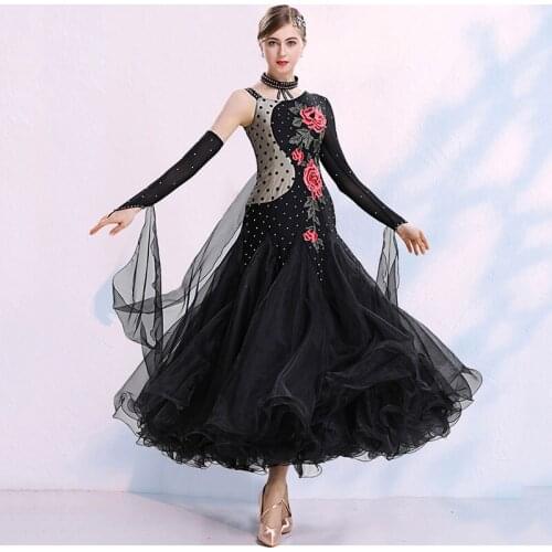 New Ballroom Dance Dresses Womens Performance / Training Waltz Standard Competition Rhinestone Modern Dance Dress