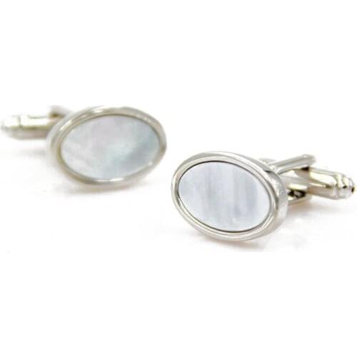 Lepton New Fashion Oval Natural Shell Cufflinks High Quality Mother of Pearl Cufflinks French Shirt Wedding Dress Cufflink