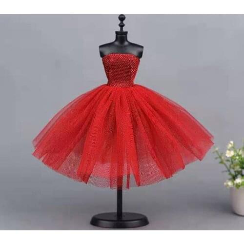 1/6 BJD Doll Clothes for Barbie Doll Dress Tutu Ballet Dresses Fashion Red Princess Party Gown Vestidos 11.5" Dolls Accessories