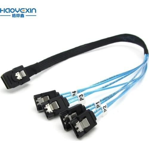 HYX MiniSAS to SATA Adapter Converter,Mini SAS SFF 8087 Controller 6gb to 4xSATA Forward Breakout Cable,SFF-8087 Connector