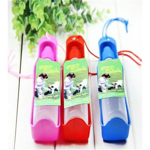 250ml Pet Dog Water Bottle Plastic Portable Water Bottle Pets Outdoor Travel Drinking Water Feeder Bowl Foldable Pet Gadgets