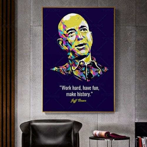 Poster Print Jeff Bezos Canvas Art Poster and Wall Art Picture Print Modern Family Bedroom room Decor Posters painting frame