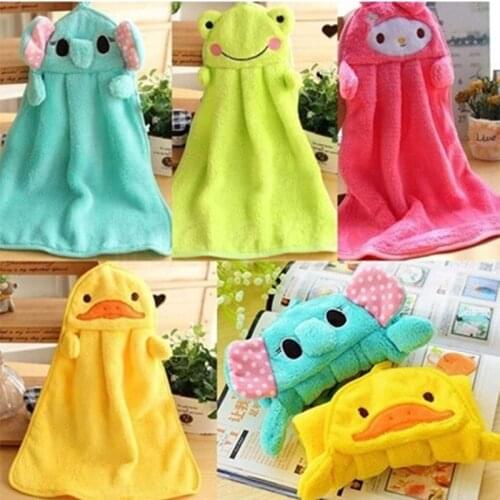 Baby Nursery Hand Towel baby bath towels Toddler Soft Plush Cartoon Animal Wipe Hanging Bathing Towel For Children Bathroom