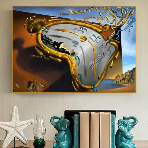 Salvador Dali The Persistence of Memory Canvas Painting Posters and Prints Wall Art Picture Cuadros Home Decoration Room Decor