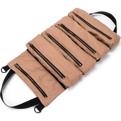 ABSF Super Tool Roll, Large Wrench Roll, Big Tool Roll Up Bag, Canvas Tool Organizer Bucket, Tool Roll Up Pouch, Handy Small Too