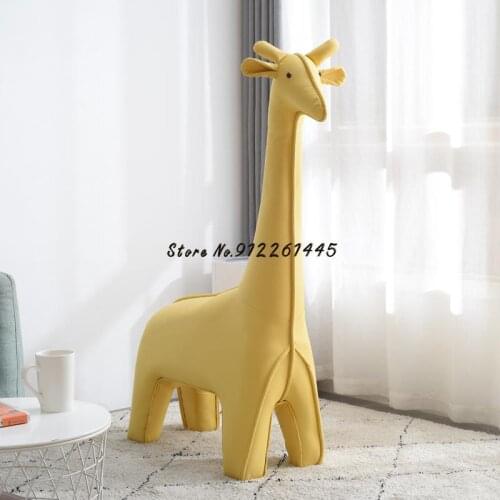 Giraffe Shoe Changing Stool Net Red Animal Mounts Creative Sofa Stool Childrens Small Stool Light Luxury Ornamental Stool