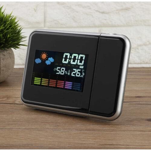 LED Digital Projection Alarm Clock Weather Forecast Projector Calendar Time Temperature USB Charger Table Led Clock