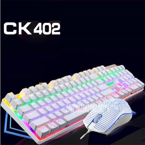 High Quality CK402 2400DPI Mouse Metal keyboard Multimedia Wired Keyboard and Mouse Combo for Office Laptops Desktops PC
