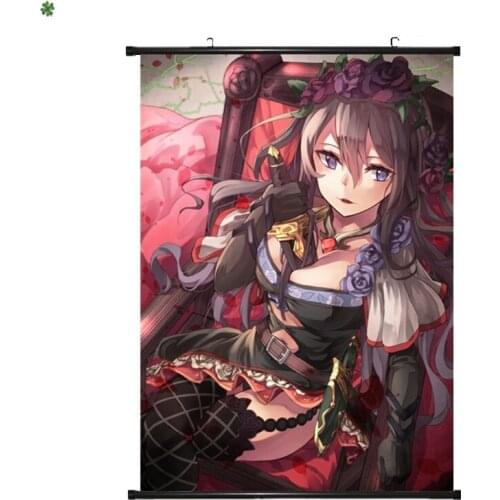 Japanese Anime Decor Wall Scroll Poster Granblue Fantas printed cartoon canvas painting Animation Scroll Painting drop shipping