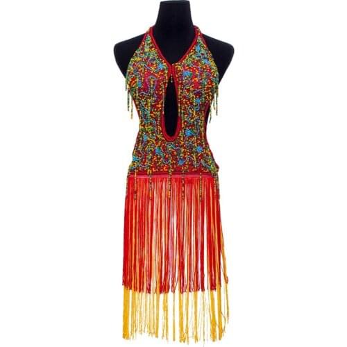 Womens 1920s Fashion Vintage Flapper Great Gatsby Dress Hollow out tassel Party Midi Dress Sexy fashion halter dress -59003