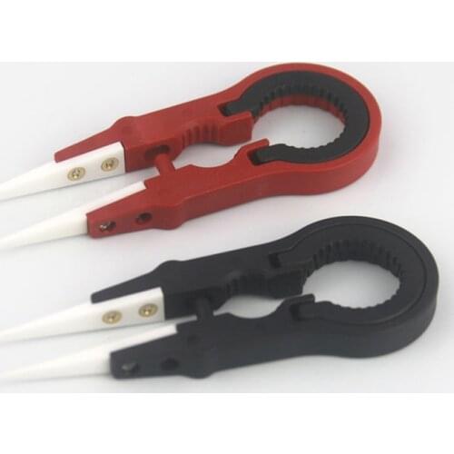 1PC Hot Heat Resistant DIY Multifunctional Screwdriver Pointed Tip Ceramic Tweezers Stainless Steel Handle Electronic Equipment