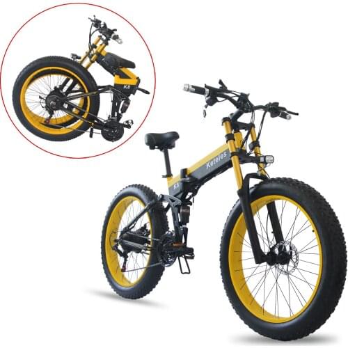 27-speed 48V350W10AH Double-shoulder Downhill Front Fork Lithium Assisted Folding Electric Bicycle