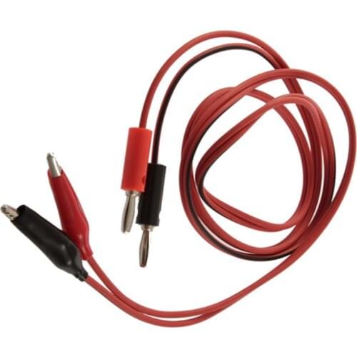 4mm Injection Banana Plug To Shrouded Copper Electrical Clamp Alligator Clip Test Cable Leads 1M For Testing Probe