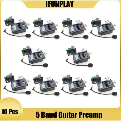 5 Band LC-5 with Micro Phone Acoustic Guitar pickup Guitar EQ Preamp EQ Equalizer Piezo Pickup Tuner LCD for Acoustic Guitar