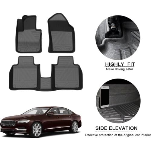 Car Floor Mats For Volvo S90 2017-2021 TPE Non-Slip Foot Pad Waterproof Rubber Carpets Auto Automobile Interior Accessories