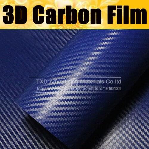 Car Styling Car Sticker 30*127CM 3D DARK BLUE Carbon Fiber Vinyl Film Waterproof DIY Wrap With Retail packaging Motorcycle