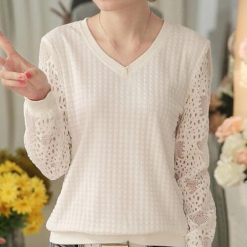 Women White Blouse Tops Women Long Sleeve V-Neck Chiffon Blouse Shirt Blouse Women Blusas Mujer De Moda 2021 Blouses Femme E754