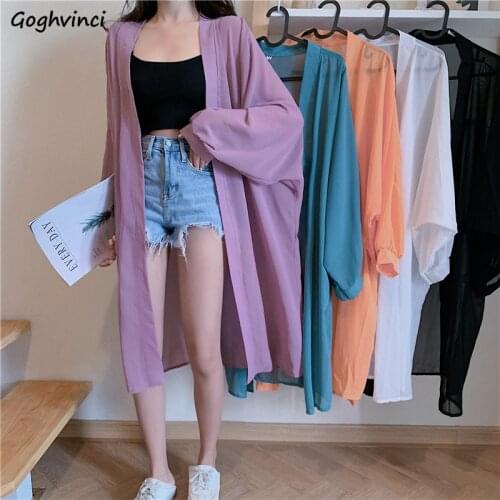 Blouses Women Lantern Sleeve Sun Proof Comfortable Slim Chic Korean Style Breathable Womens Tops Chiffon Lovely All-match Shirts