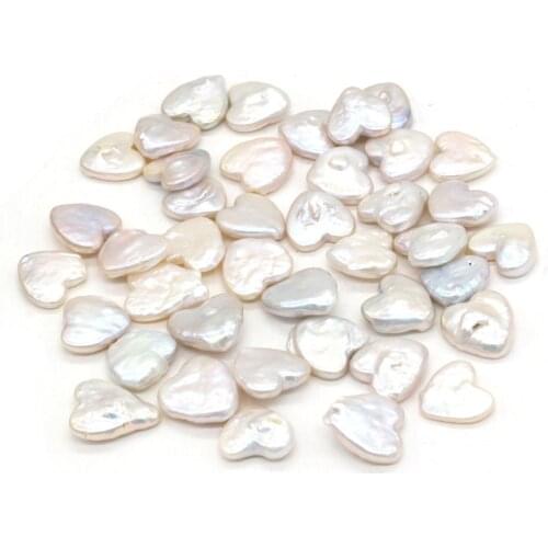 1PC Natural Baroque Freshwater Pearl Bead Heart Shape Loose Bead for Making Jewelry Necklace Bracelet Accessories Size 15x15mm