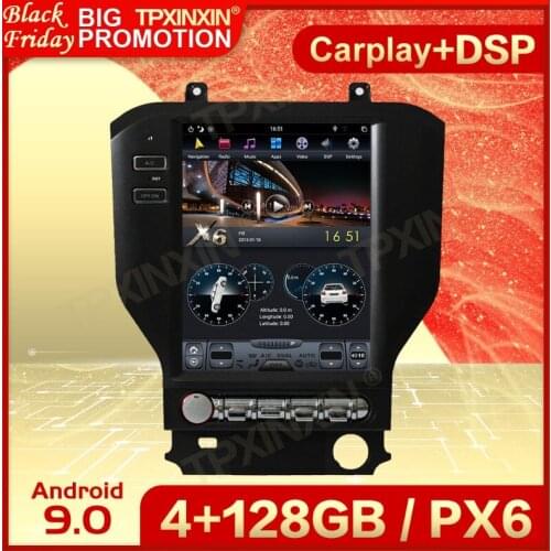 Carplay 2 Din Android 9 Tesla Screen Multimedia Stereo For Ford Mustang 2015 2016 2017 GPS BT Radio Viedo Audio Player Head Unit