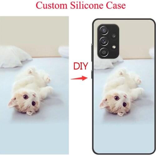 DIY Custom Black Soft Phone Case for Samsung A10 A20 A30 A40 A50 A70 A21 A31 A51 A71 A41 A32 A42 S52 A72 A6 2018 Cover