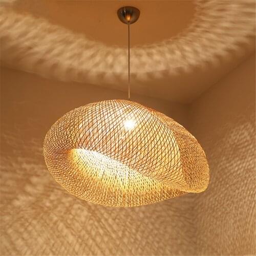 Chinese Vintage Bamboo Led Pendant Lamp For Kitchen Decorate Dining Living Room Cafe Bar Indoor Decor Hanging Lighting Fixtures