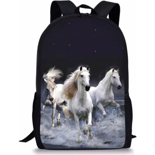 Cool Teenager Boys Girls Crazy Horse Backpack Printing 3D Kids Dinosaur Bagpack Primary Children School Bags